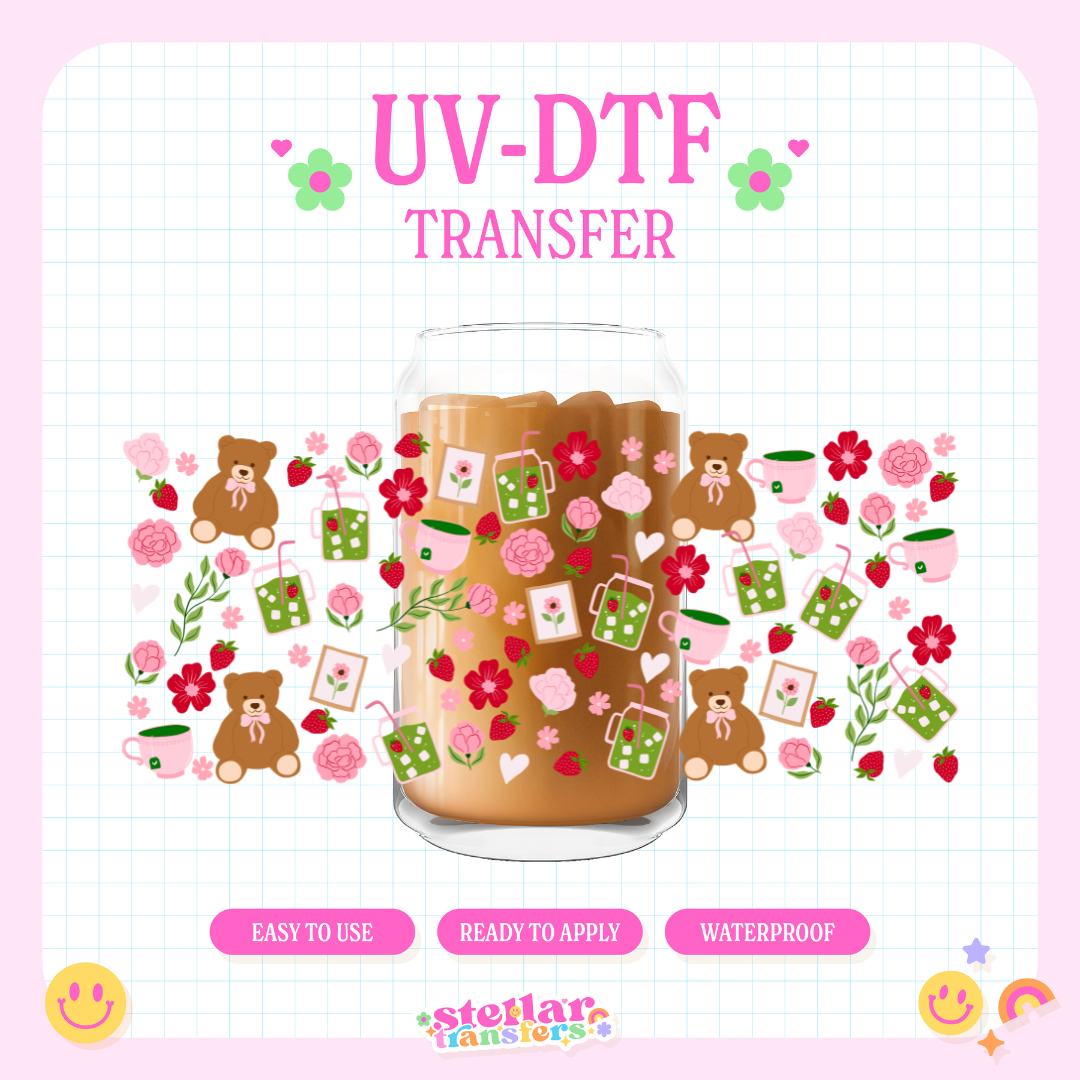 STRAWBEARY MATCHA  - 16 OZ UV DTF