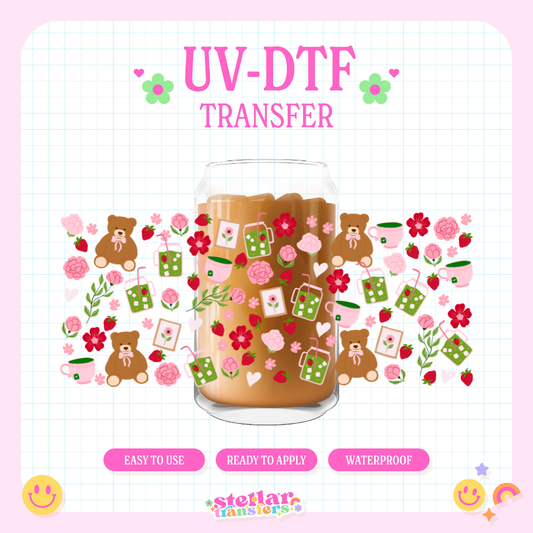 STRAWBEARY MATCHA  - 16 OZ UV DTF