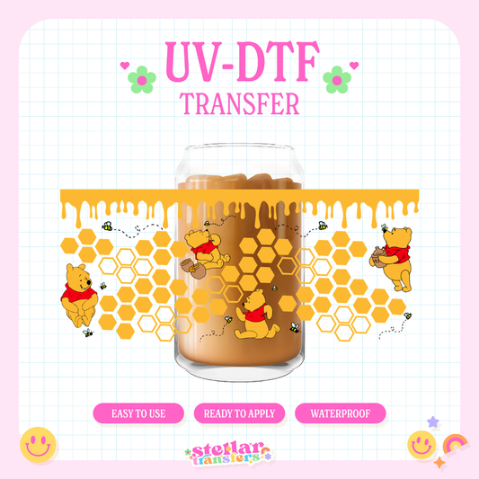 HONEYCOMB BEAR - 16 OZ UV DTF