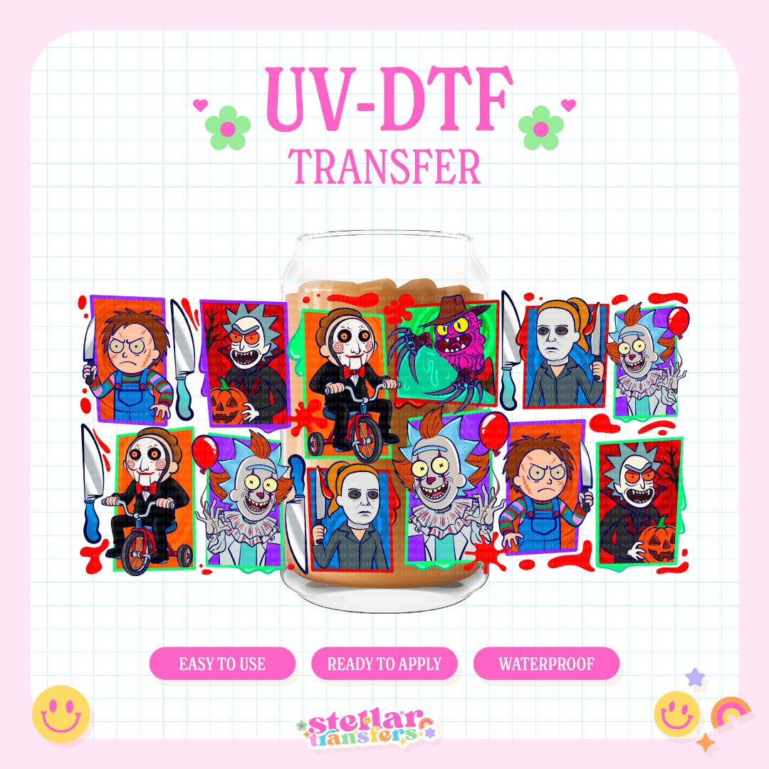 RICK AND MORT SPOOKY - 16 OZ UV DTF