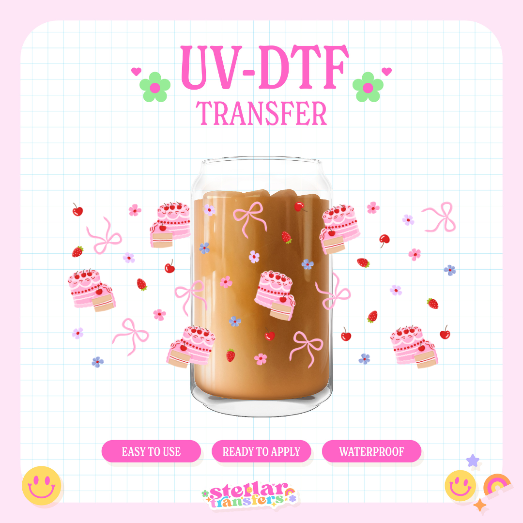 PINK FRUIT CAKE  - 16 OZ UV DTF