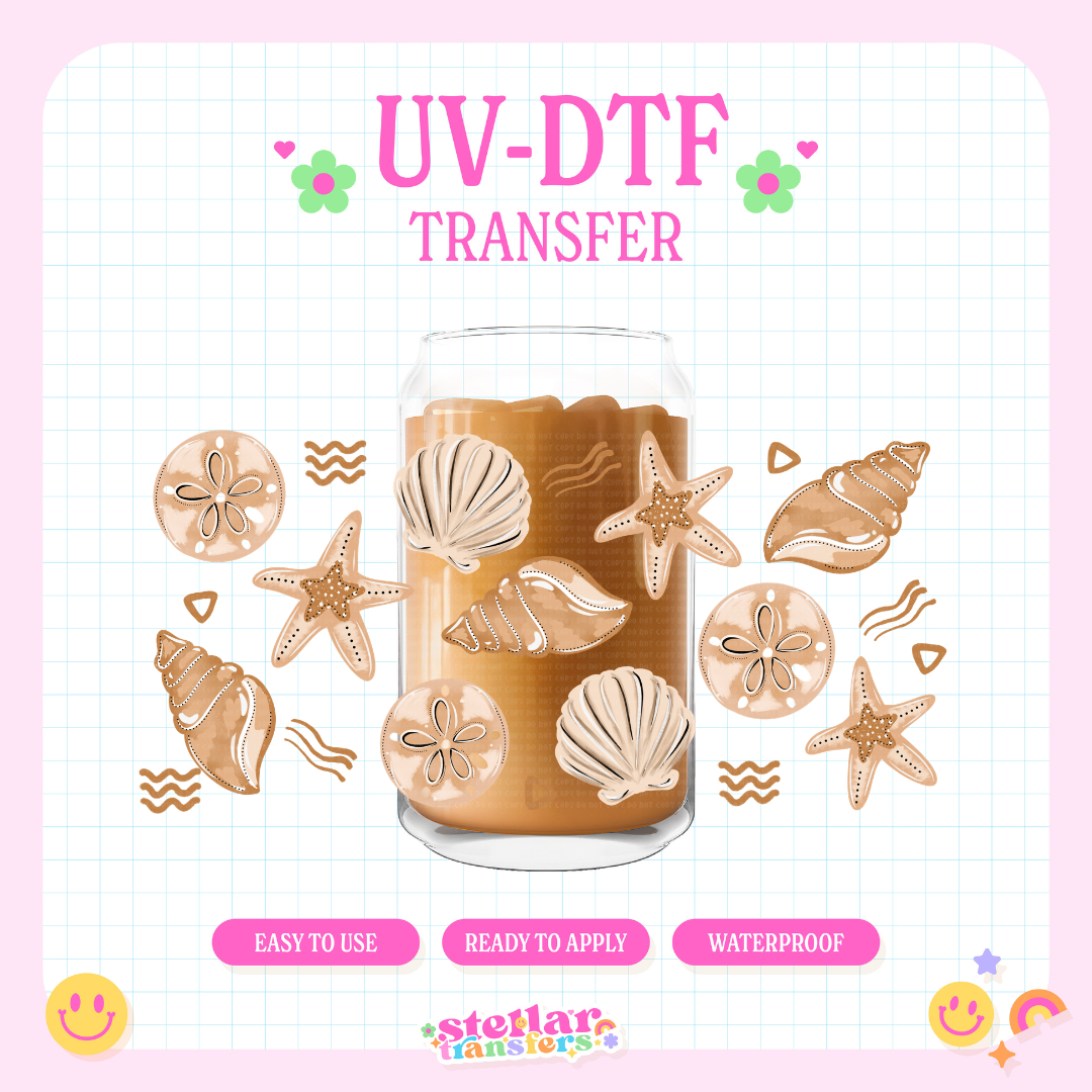 SEASHELLS - 16 OZ UV DTF