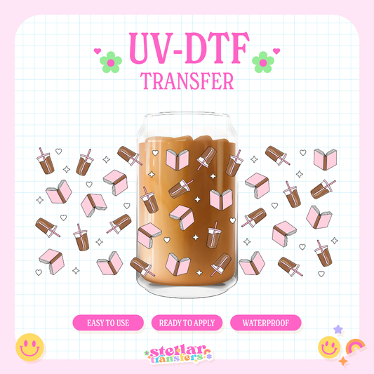 GIRLY BOOKS AND COFFEE - 16 OZ UV DTF