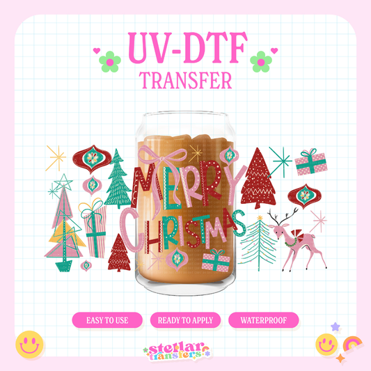 MERRY CHRISTMAS - 16 OZ UV DTF