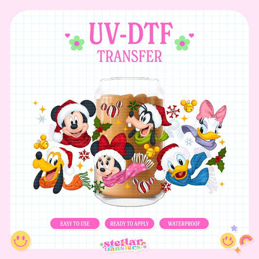 XMAS MOUSE FRIENDS - 16 OZ UV DTF