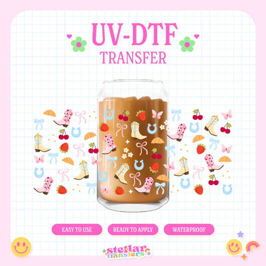 COWGIRL DOODLES - 16 OZ UV DTF