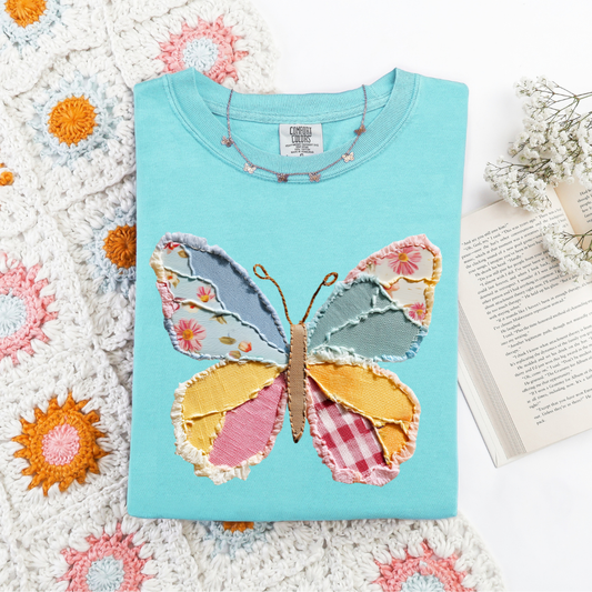 PATCHWORK BUTTERFLY - CLEAR FILM SCREEN PRINT