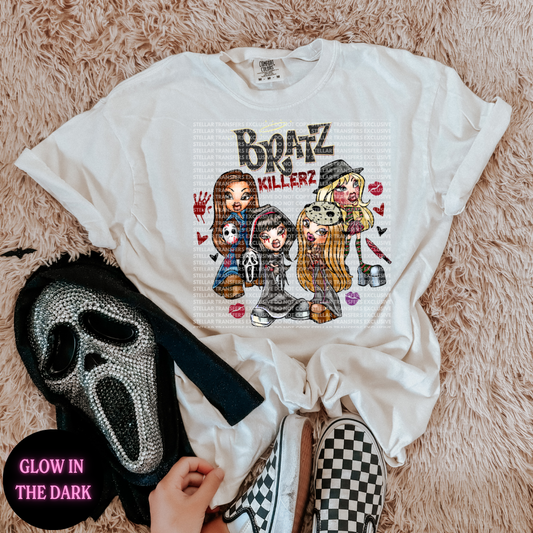 KILLR DOLLZ EXCLUSIVE - CLEAR FILM SCREEN PRINT*GLOW IN THE DARK*