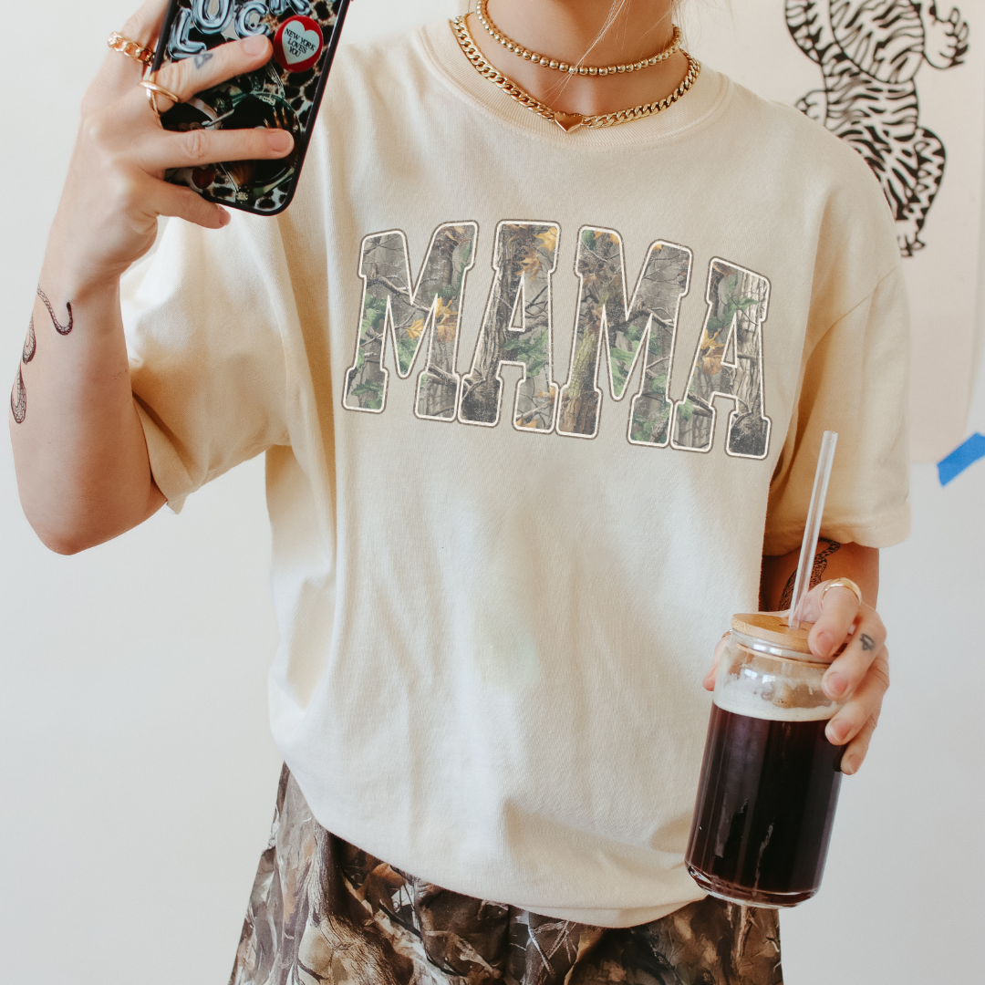 CAMO MAMA - CLEAR FILM SCREEN PRINT