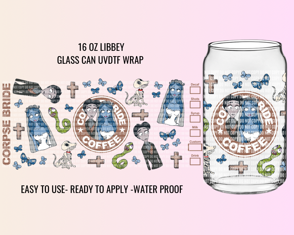 CORPSE COFFEE EXCLUSIVE - 16 OZ UV DTF WRAP