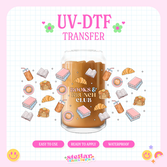 BOOKS AND BRUNCH CLUB - 16 OZ UV DTF