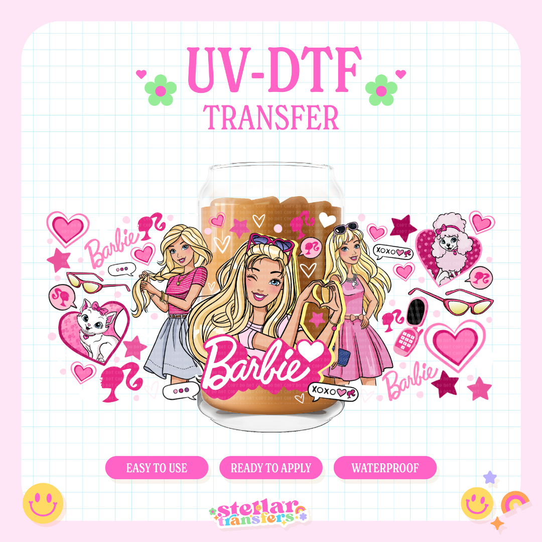 GIRLY PINK DOLL - 16 OZ UV DTF