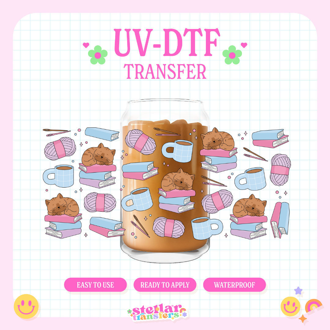 HOME WITH MY CAT - 16 OZ UV DTF