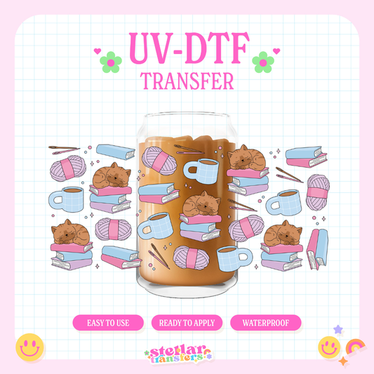 HOME WITH MY CAT - 16 OZ UV DTF