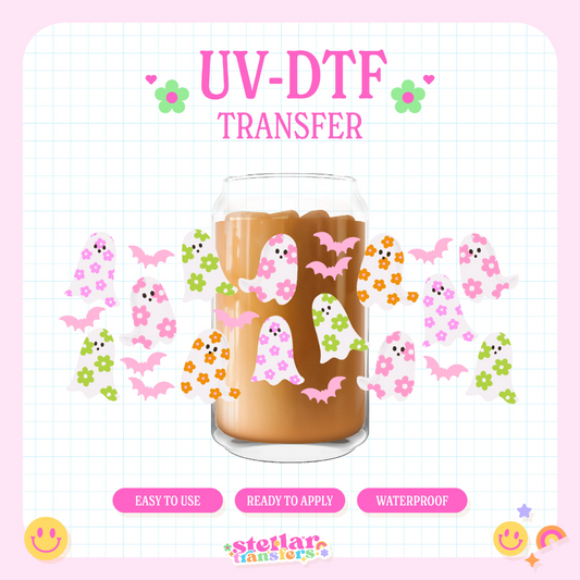 FLORAL GHOSTS - 16 OZ UV DTF