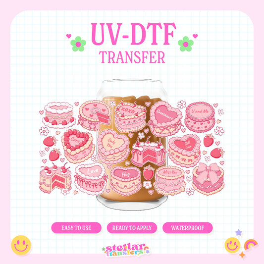 VALENTINE CAKES - 16 OZ UV DTF