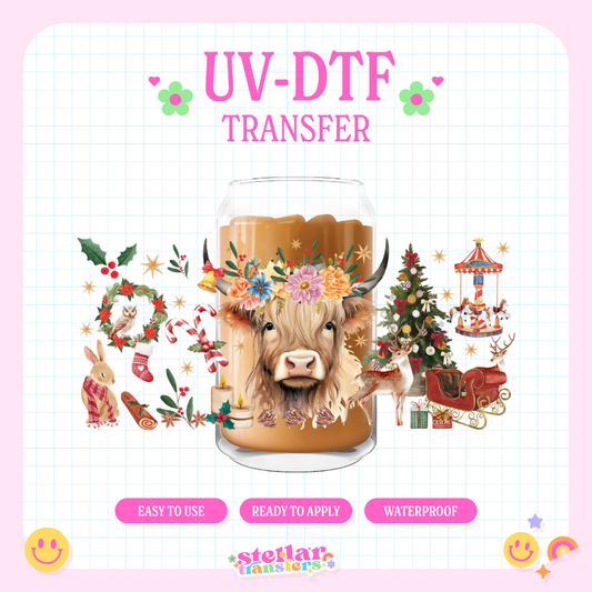 CHRISTMAS COW - 16 OZ UV DTF