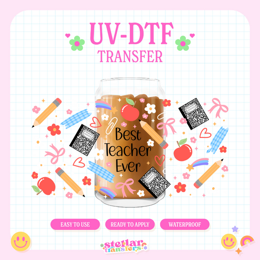 BEST TEACHER DOODLES - 16 OZ UV DTF