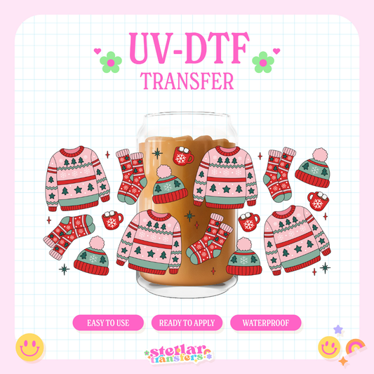 XMAS SWEATER - 16 OZ UV DTF