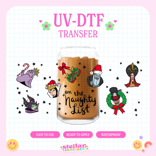 VILLAIN NAUGHTY LIST - 16 OZ UV DTF