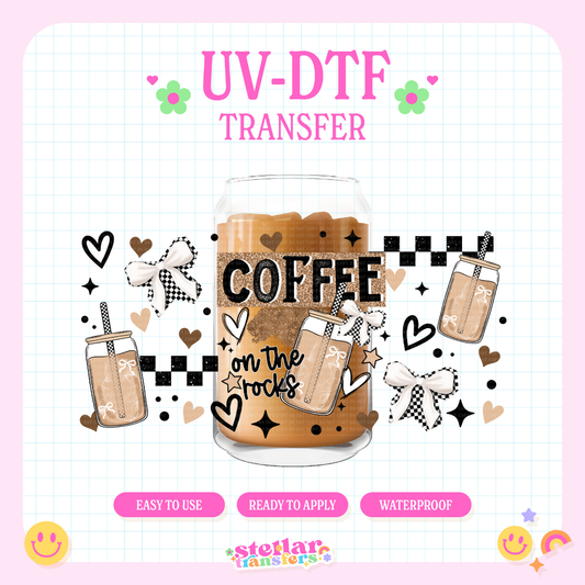 COFFEE ON THE ROCKS - 16 OZ UV DTF