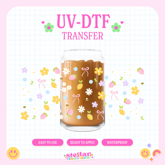 FLORAL SPRING DOODLES - 16 OZ UV DTF