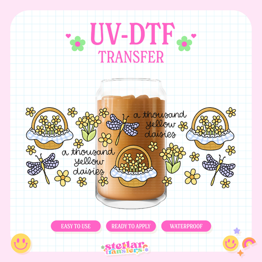 YELLOW DAISIES - 16 OZ UV DTF