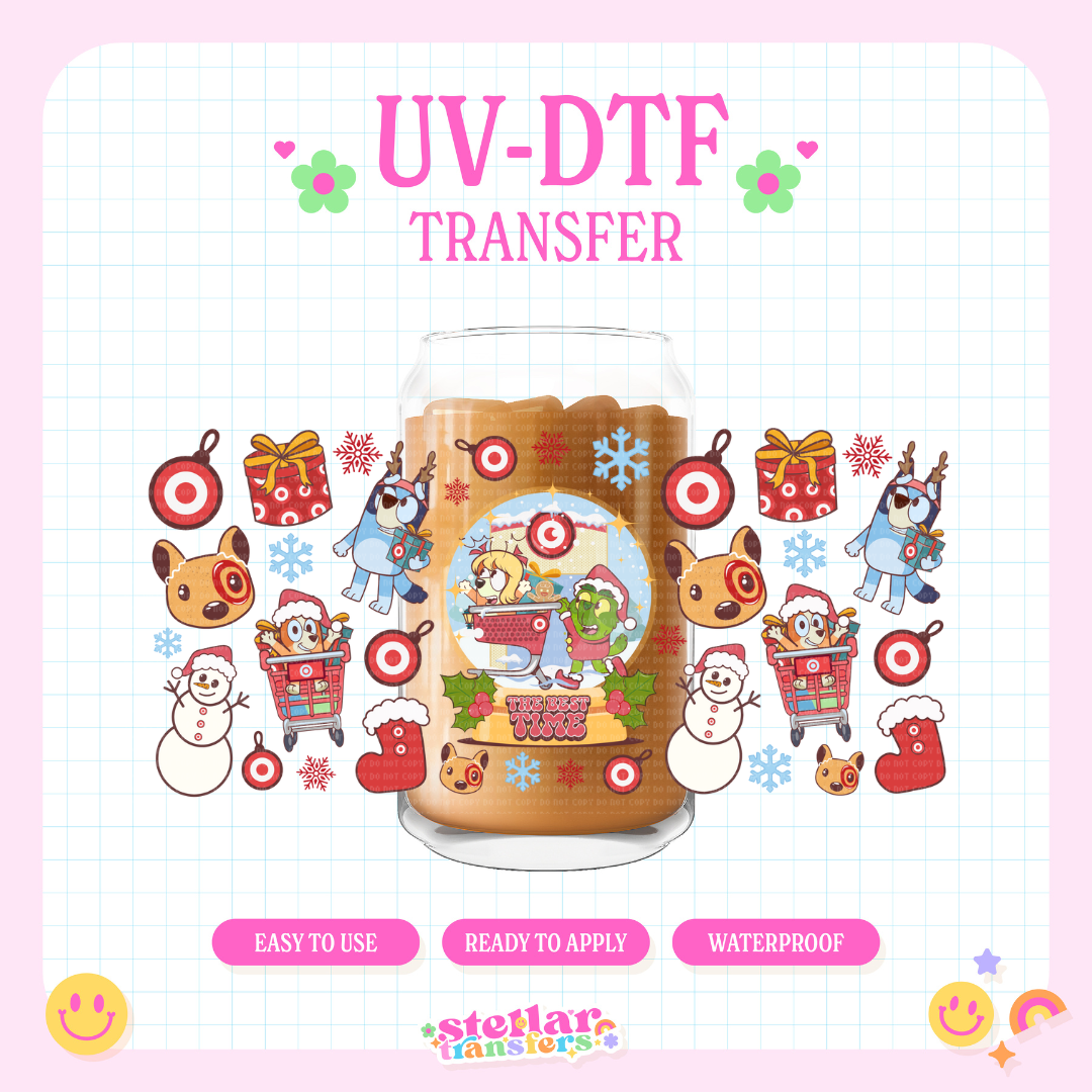 BLUE CHRISTMAS TARGT - 16 OZ UV DTF