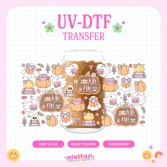 GHOSTIES FALL BOOKS - 16 OZ UV DTF