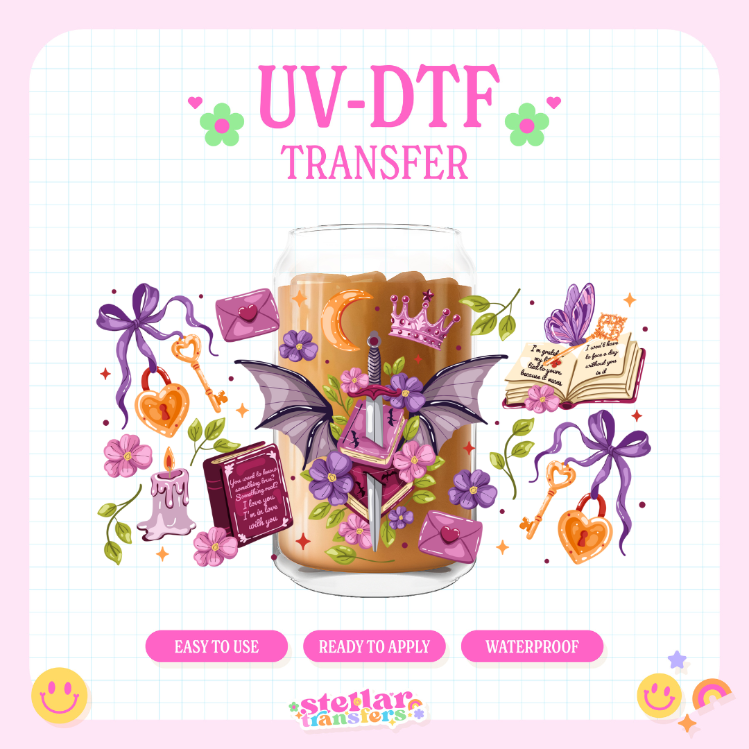 VIOLET WING BOOK - 16 OZ UV DTF