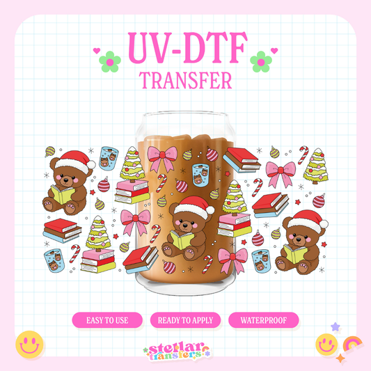 TEDDY XMAS DOODLES - 16 OZ UV DTF