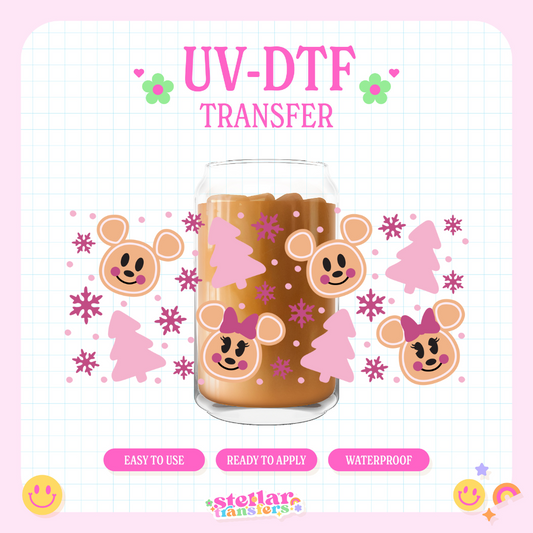 MOUSE PINK TREE DOODLES - 16 OZ UV DTF