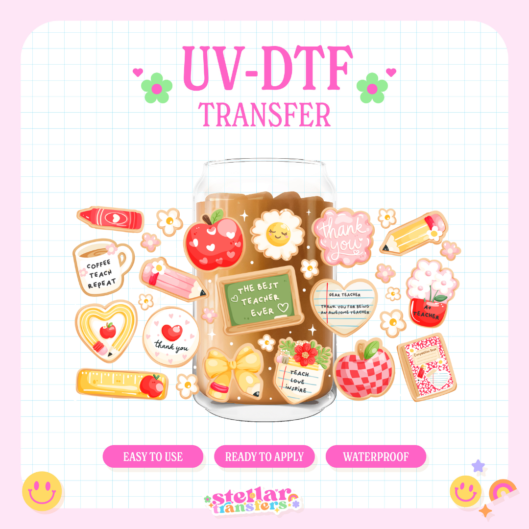 BEST TEACHER SUGAR COOKIES - 16 OZ UV DTF