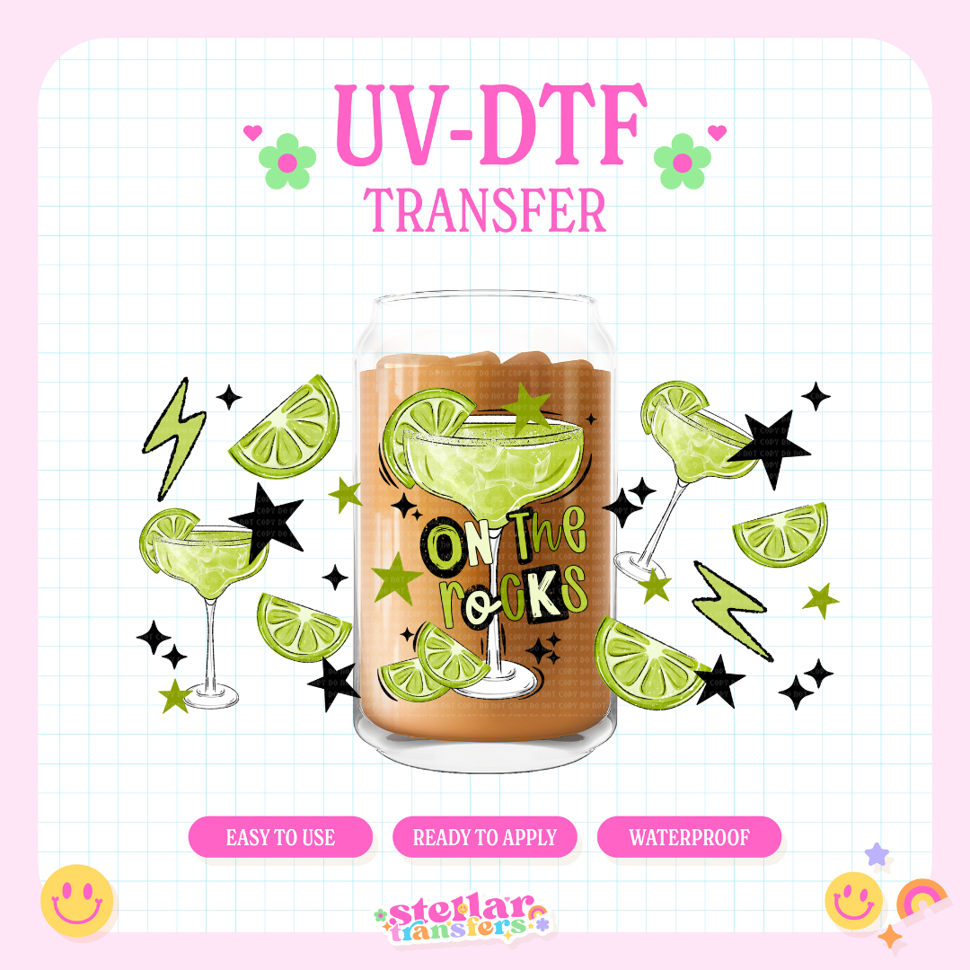 LIME ON THE ROCKS - 16 OZ UV DTF