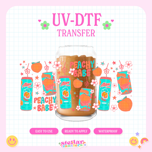 PEACHY BABE ENERGY - 16 OZ UV DTF