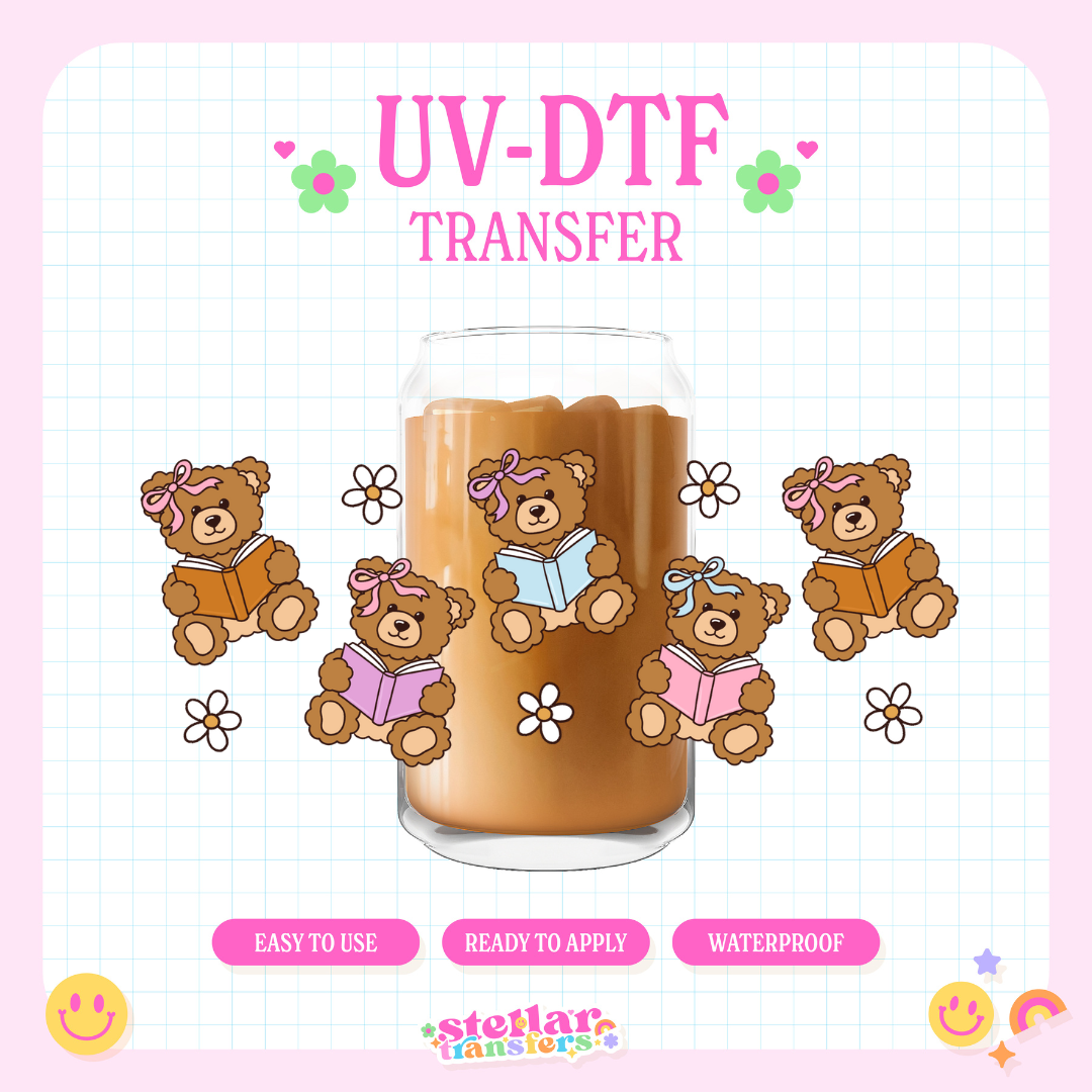 BEARY BOOKISH - 16 OZ UV DTF