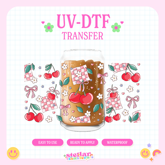 CHERRY PATCHWORK - 16 OZ UV DTF