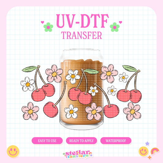 CHERRY FLORALS - 16 OZ UV DTF