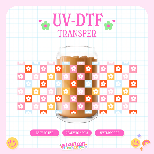 FLOWER CHECK - 16 OZ UV DTF