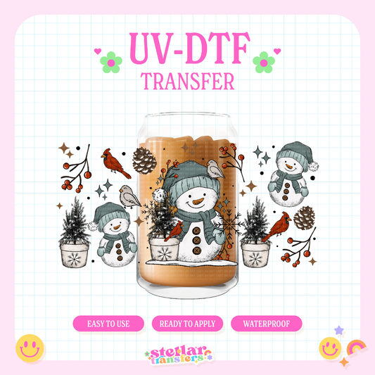 CUTE COZY SNOWMAN - 16 OZ UV DTF