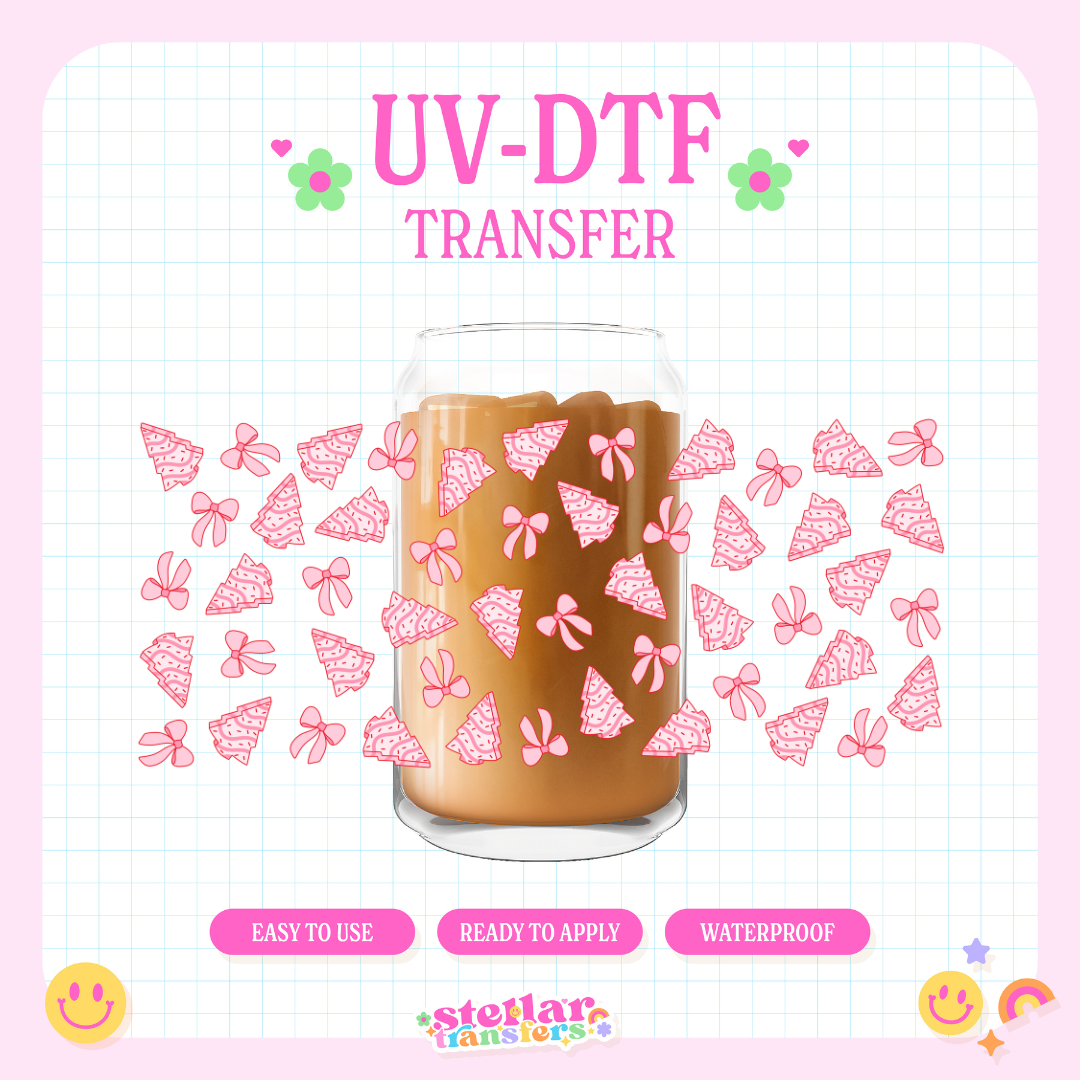 PINK CHRISTMAS HOLIDAY  - 16 OZ UV DTF