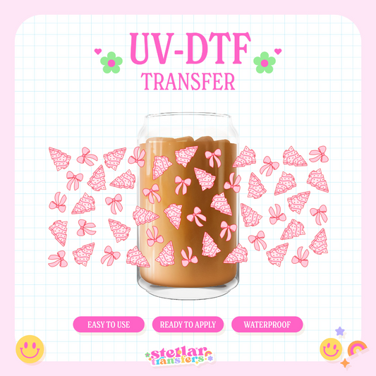PINK CHRISTMAS HOLIDAY  - 16 OZ UV DTF