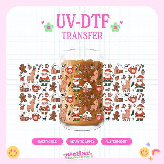 XMAS DOODLES - 16 OZ UV DTF
