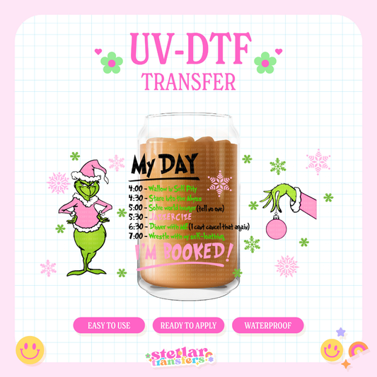 PINK MY DAY I'M BOOKED - 16 OZ UV DTF