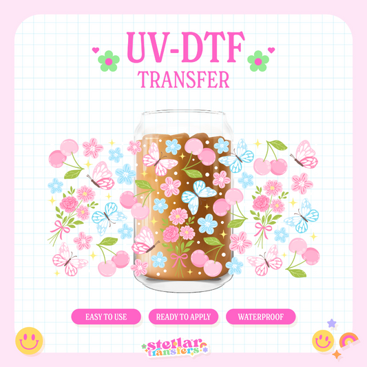FLUTTER CHERRY BUTTERLFY  - 16 OZ UV DTF