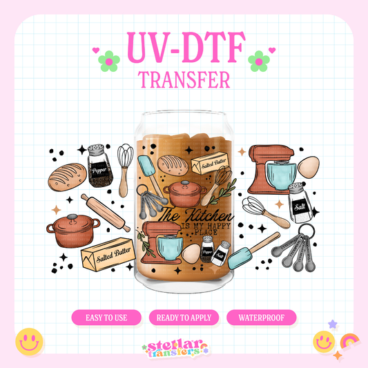 THE KITCHEN IS MY HAPPY PLACE - 16 OZ UV DTF