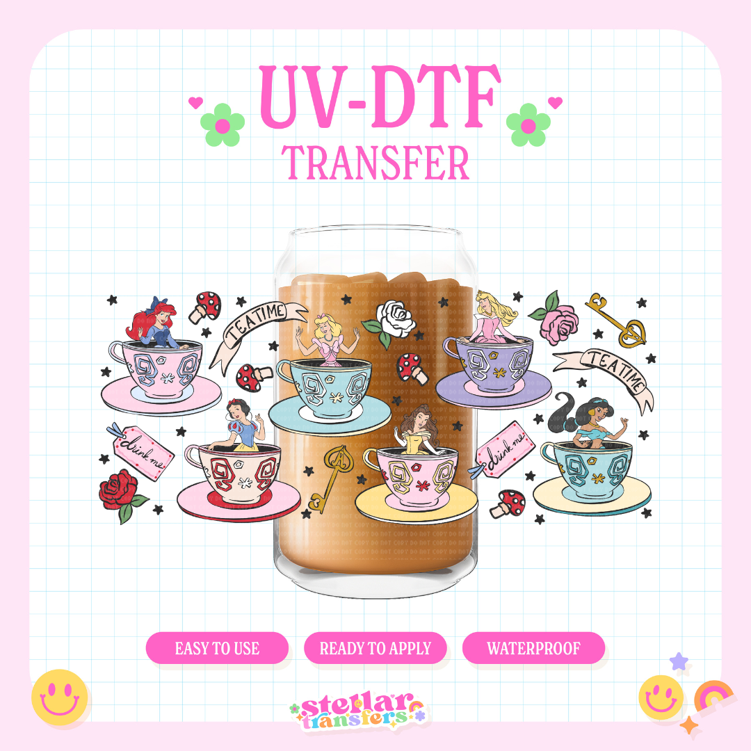 PRINCESS TEA CUPS - 16 OZ UV DTF
