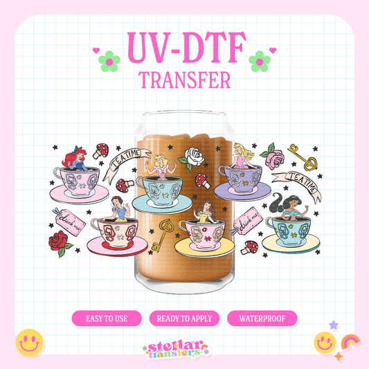 PRINCESS TEA CUPS - 16 OZ UV DTF