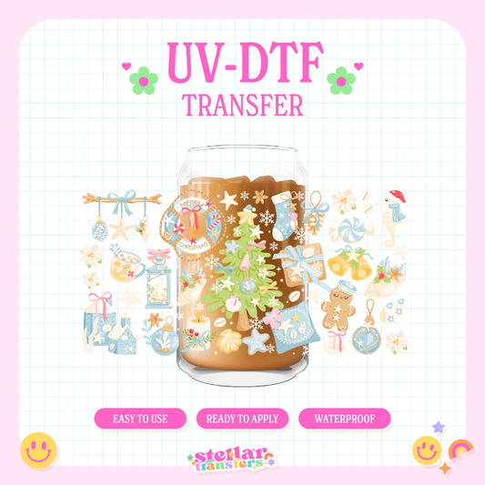 COASTAL CHRISTMAS - 16 OZ UV DTF