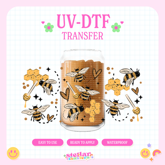 HONEY AND BEES - 16 OZ UV DTF